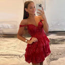 Vestido corto de encaje bordado sin mangas para ocasión especial