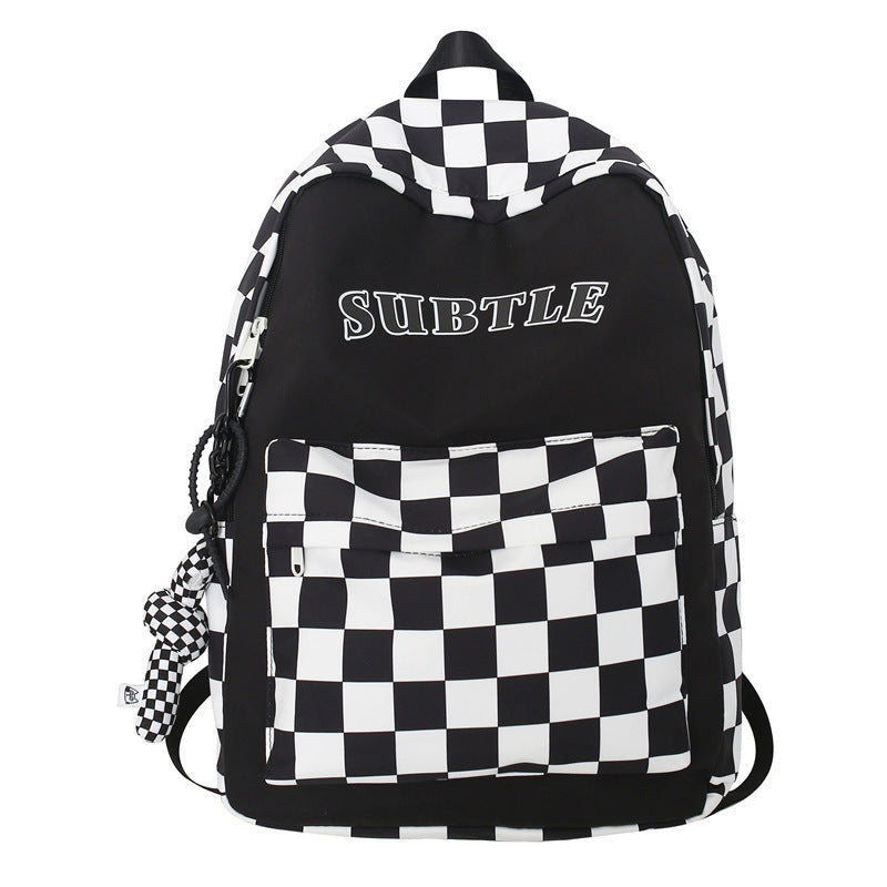 Ins Trendy Cool Plaid Studentenrucksack