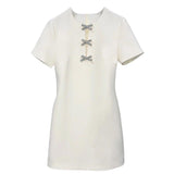 Commuting Elegant Slimming Work High Sense Elegant Short Sleeve A- Line Dress