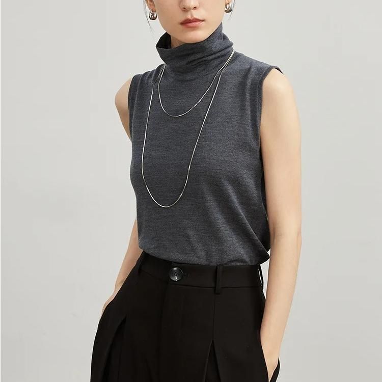 Merino Wool Turtleneck Vest