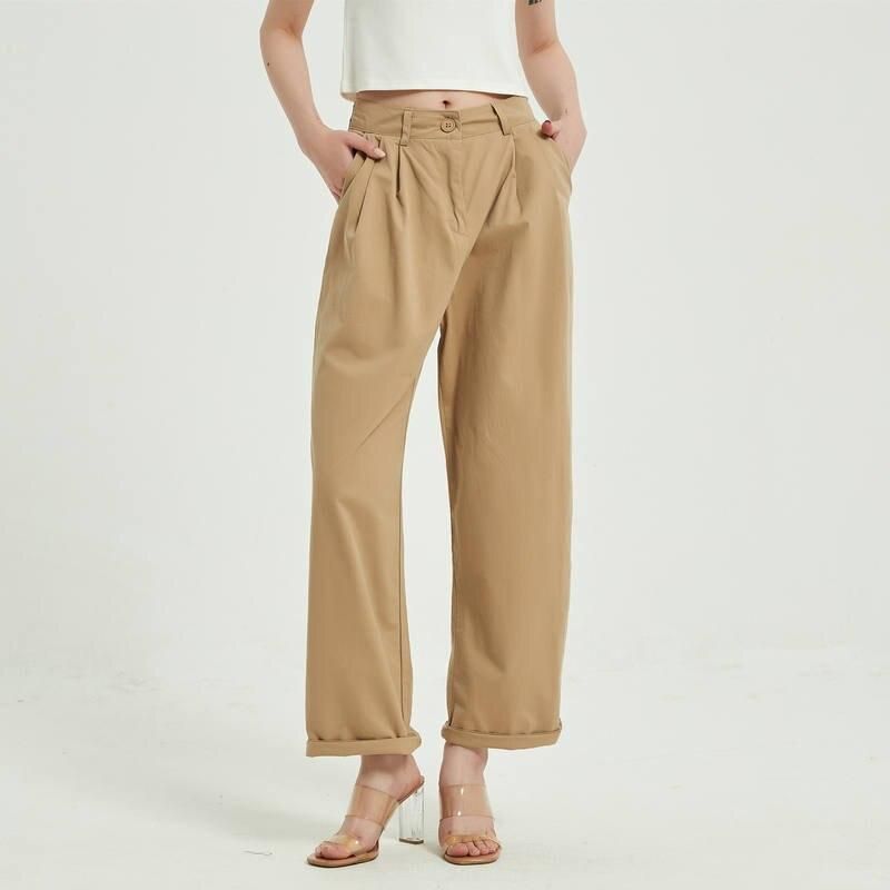 Pantalones vintage de pierna ancha y cintura alta para mujeres con estilo