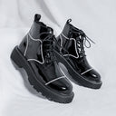 Botines vintage para hombre con suela gruesa y cremallera