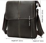 Leather Messenger Bag Vertical Casual Men's Shoulder - Dazpy