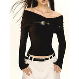 Eleganter Off-Shoulder Slim Fit Pullover