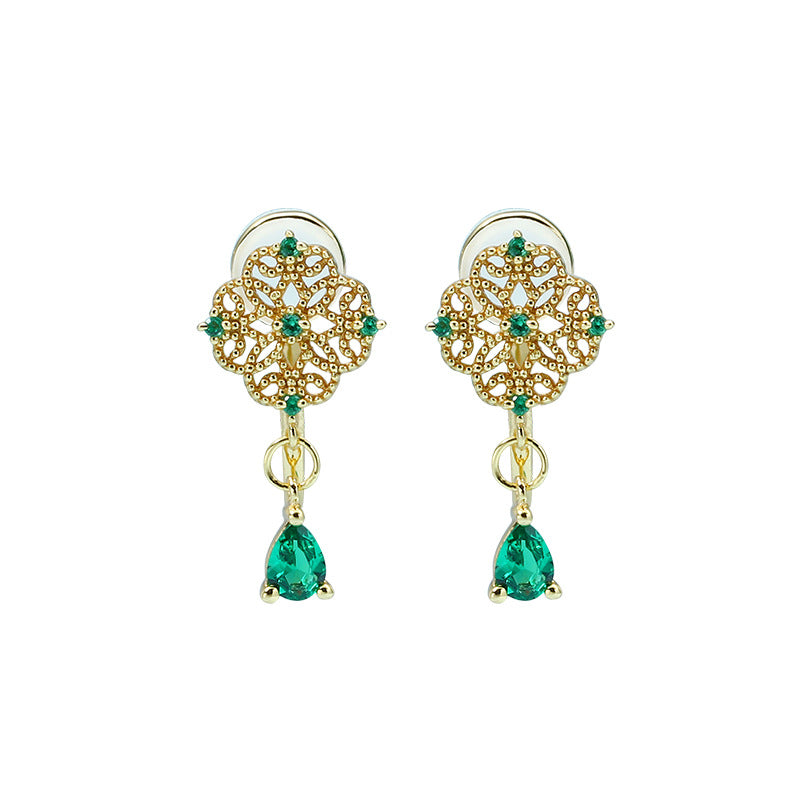 Emerald Zirconium Ear Clip Without Ear Hole - Dazpy