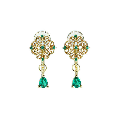 Emerald Zirconium Ear Clip Without Ear Hole - Dazpy