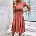 Rosewood Sleeveless Smocked Viscose Dress