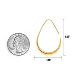 14K Gold Plated Teardrop Hoop Earrings