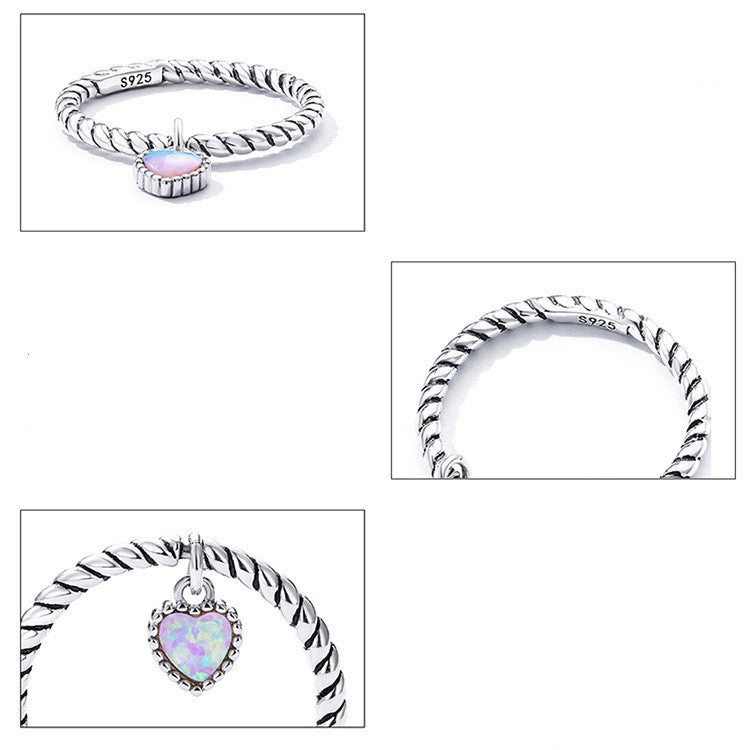 Ins Wind Opal Fried Dough Twist Ring Wall Ring Handwear - Dazpy