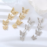 Bohemian Vintage Butterfly Drop Earrings - Trendy Long Metal Statement Jewelry for Women