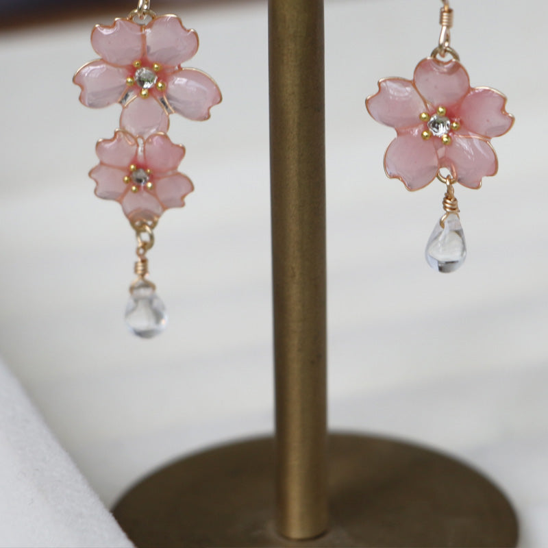 Cherry Blossom Earrings Flower-making Liquid Does Not Pair Into Trim - Dazpy