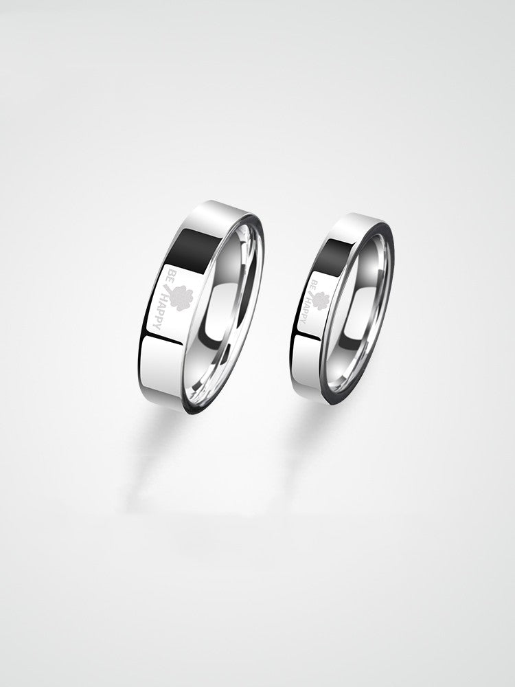 Four-leaved Grass Ring Tungsten Gold Couple - Dazpy