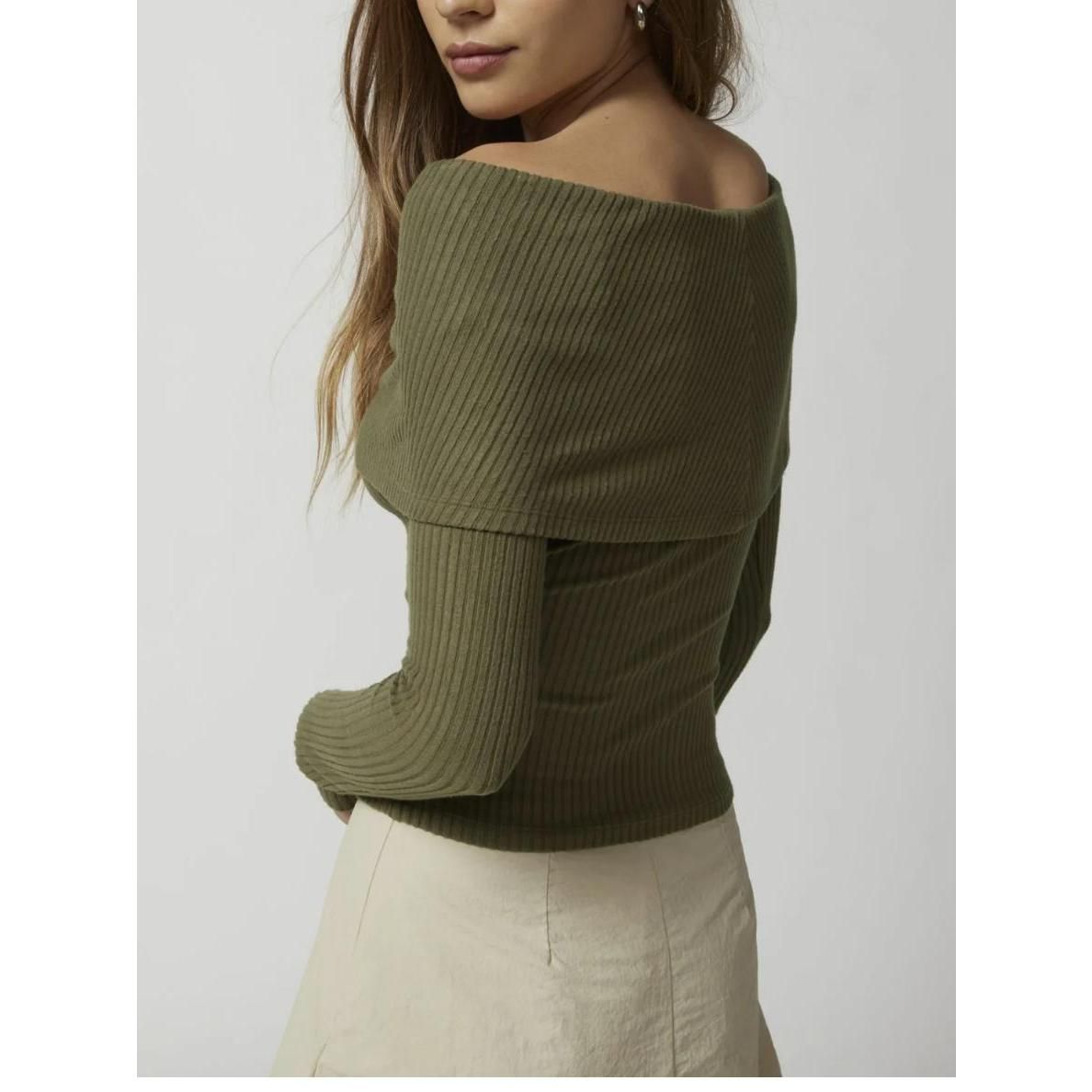 Eleganter Off-Shoulder Strickpullover