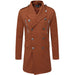 Double-breasted Large Lapel Men's Casual Slim-fit Mid-length Woolen Trench Coat