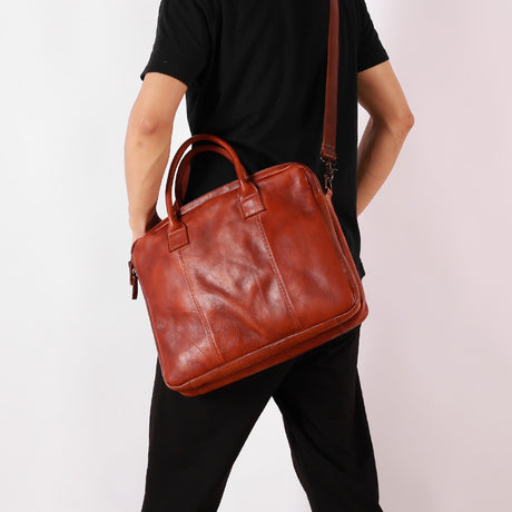 Retro Leather Men's Bag Handbag Top Layer Of Cowhide One-shoulder - Dazpy