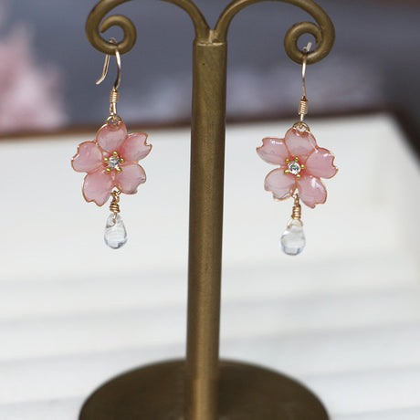 Cherry Blossom Earrings Flower-making Liquid Does Not Pair Into Trim - Dazpy