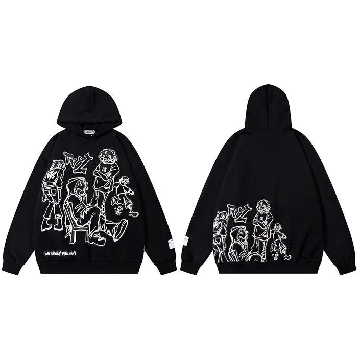 Harajuku Anime Streetwear Hoodie