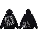 Sudadera con capucha de estilo callejero de anime Harajuku