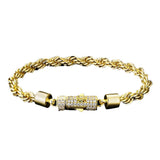 6mm Trendy Simple Gold Twist Chain Bracelet - Dazpy