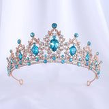 Tiara nupcial barroca de oro y cristal color champán