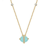 Fashion S925 Sterling Silver Necklace Aquamarine - Dazpy