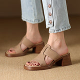 Peep-Toe-Sandalen aus Leder mit hohem Absatz