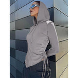 Slim Fit Asymmetrical Cropped Hoodie