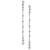 925 Silver Long High Carbon Diamond Earrings - Dazpy