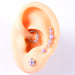 Opal Stud Set Of 4 Purple O Bao Nose Ring Ear Bone Stud - Dazpy