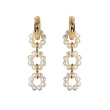 Vintage Pearl Circle Buckle Earrings - Dazpy