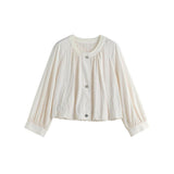 Elegant French Style Commuting Pleated Jacket for Women