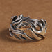 925 Sterling Silver Ornament Men's Personality Hollow Out Dragon Open Ring Thai Silver Retro Hipster Ring - Dazpy