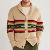 Luxuriöser Jacquard-Strick-Cardigan-Pullovermantel für Herren