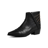 Botines elegantes estilo western para mujer con cremallera lateral