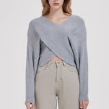 Cross V-neck Knitted Sweater