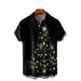 Men's Lapel Basic Holiday Printed Short-sleeved Shirt