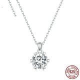 S925 Sparkling Hexagonal Moissanite  Necklace White Gold Plated Luxury - Dazpy