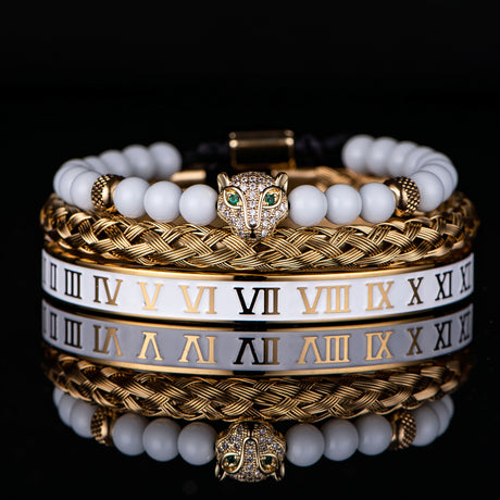 Crown With Roman Numerals Stainless Steel Bracelet - Dazpy