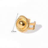 18K Gold-Plated Stainless Steel Spiral Loop Open Ring