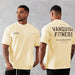 Herren Fitness Sport T-Shirt aus reiner Baumwolle mit Rundhalsausschnitt und kurzen Ärmeln