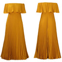 Women's Off-Shoulder Pleated High-Waist Dress