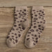 Warme Damen-Socken aus Baumwollfrottee mit geflecktem Leopardenmuster