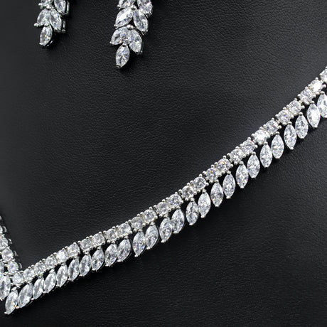 Stylish Bridal Necklace And Earring Set - Dazpy