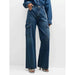 Women's High-Waist Safari Style Straight Jeans