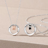 Double Ring Moby Couple Necklace Male And Female Pair - Dazpy