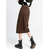 Classic High Waist Denim Pencil Skirt