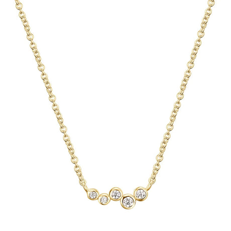 Single Row Diamond Collarbone Necklace - Dazpy