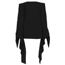 Women's Off-Shoulder Backless Long-Sleeve Dress