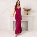 Women's Red Backless Lace Dress