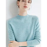 Luxurious Merino Wool Mock-Neck Pullover for Women